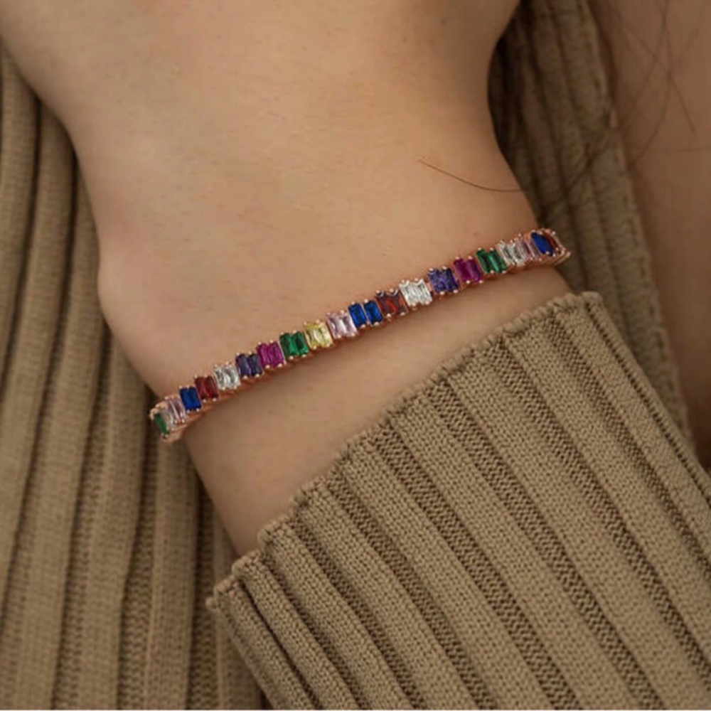 Gemelli Elegant Multicolored Baguette Slide Bracelet